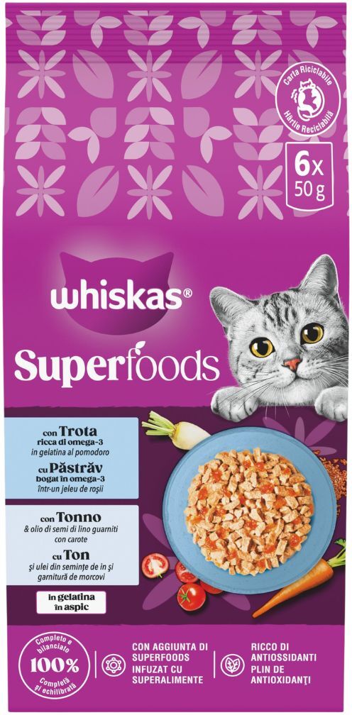Whiskas Superfood Busta Multipack 6x50G PESCE