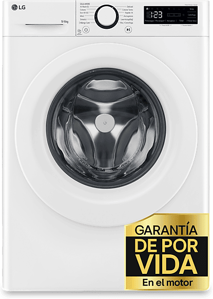 Lavadora secadora - LG F4DR5009A3W, Serie 500, 9kg/6kg, 1400 rpm, 12 programas, Blanco
