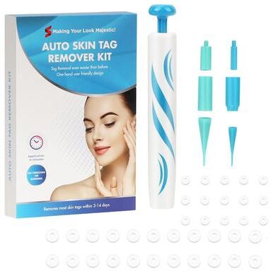 Inspired Finds 2 in 1 Skin Tag And Mole Remover Kit Safe, Painless At Home Wart Removal Device blue