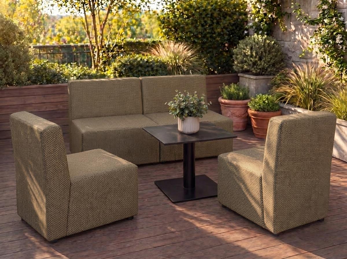 Garten Lounge Set GOLD - Outdoor Möbel Set mit Sofa, Sesseln, UV-beständig und wasserabweisend