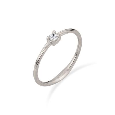 Diamantring ELLI DIAMONDS "Ring Solitär Diamant Weiß Brillantschliff (0.06 ct) 925 Sterling Silber" Gr. 54, silber, Fingerringe, Damen, 54, Silber 925 (Sterlingsilber), Diamantring