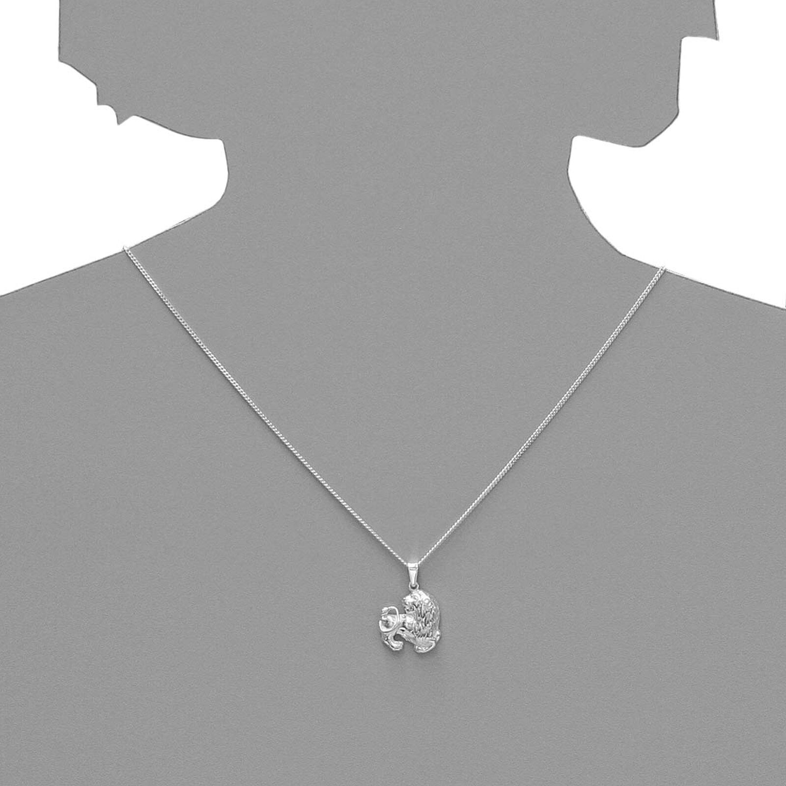 Kettenanhänger OSTSEE-SCHMUCK "Ostsee-Schmuck Anhänger Tierkreiszeichen Löwe", weiß (weiß, neutral), Schmuckanhänger, Damen, 25 x 17mm, Silber 925 (Sterlingsilber), 2,8 g, Kettenanhänger