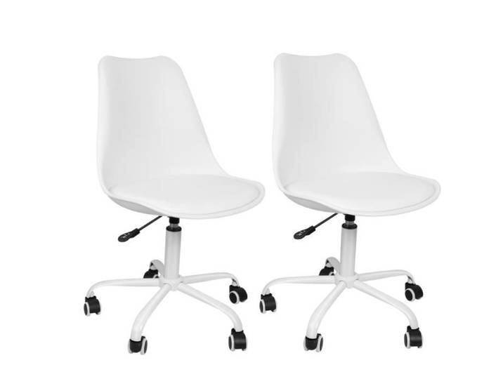 Shenglimeii CHAISE DE BUREAU Chaise de bureau 2 pièces à roulettes PP Tulip White