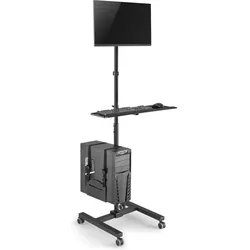 equip Bodenstandhalter / 1TFT 1Ablage Höhe sw (Boden, 32", 8 kg), Monitor Halterung, Schwarz