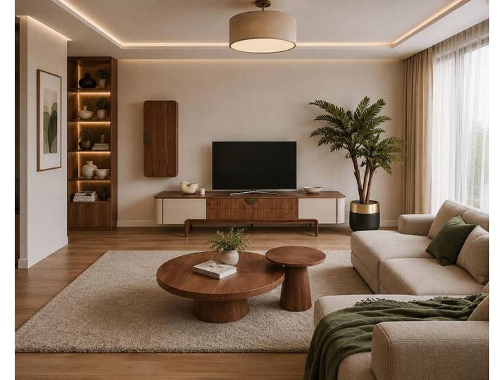 JVmoebel Wohnwand Modernes Wohnzimmer-Set mit Wohnwand und 2 Tischen, Made in Europa