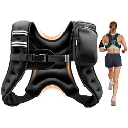 VEVOR Gewichtsweste 4,67 kg Trainingsweste mit Reflektorstreifen, Verstellbarer Schnalle & Praktischen Aufbewahrungstaschen, Fitnessweste für Krafttraining, Laufen, Joggen, Fitness & Muskelaufbau
