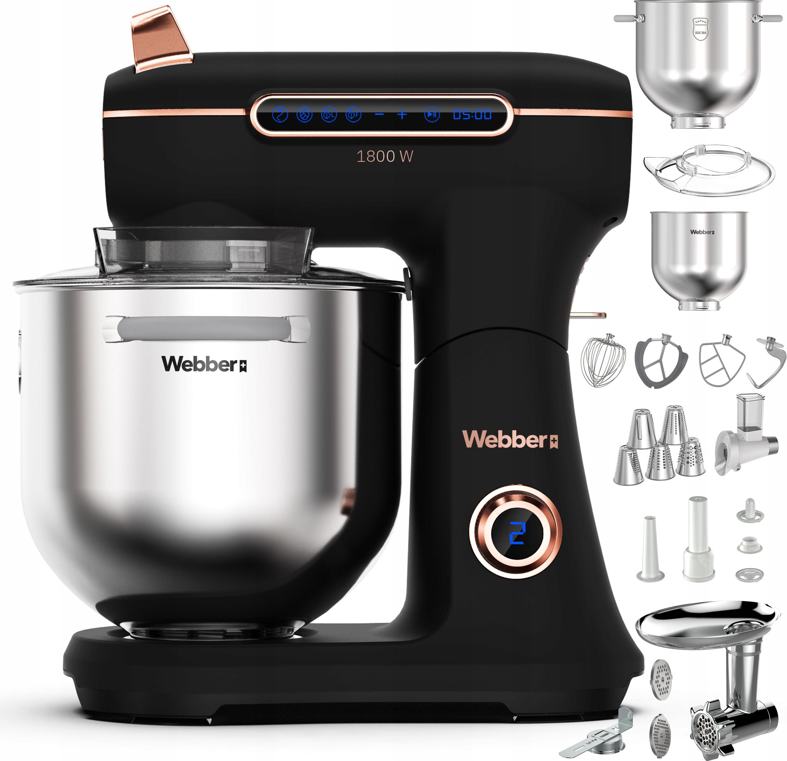 Planetenküchenmaschine Webber XEF900 1800 W, 7 l Schüssel, Multifunktionsmixer