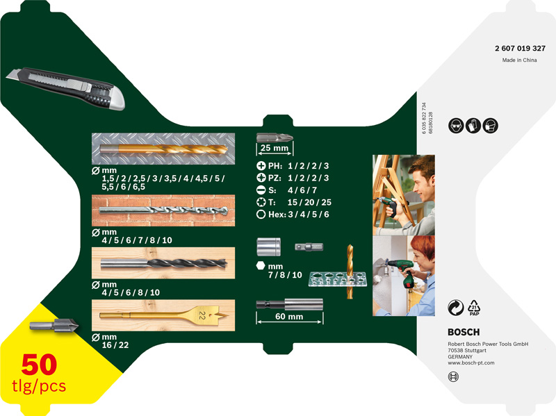 Bosch X-Line TiN-beschichtetes Set, 50‑tlg. 2607019327