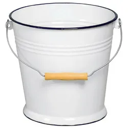 Karl Krüger 120110 Eimer 5l emailliert weiß H:23cm, d:23cm