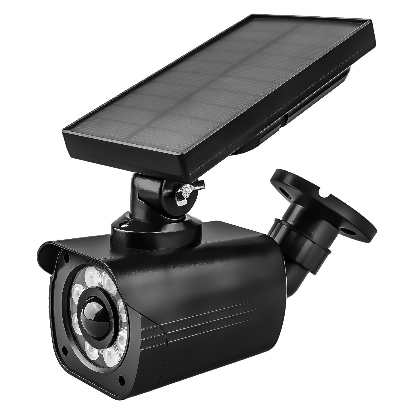 Genway Solarna-Kamera, blinkende LED, Bewegungsmelder, LED-Beleuchtung, Gratis-Aufkleber, SOL1800S/B (SOL1800S/B)
