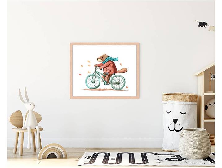 Bild Beaver In Coat 43 x 53cm Multicolor