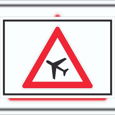 HB-Druck Schild Achtung Flugbetrieb Symbol A6 (105x148mm)