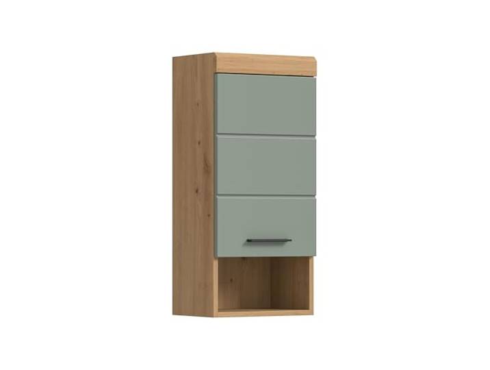 xonox.home - Hängeschrank Scout 37x79x24 cm in Artisan Eiche und Salbei - Wandhängender Badschrank - stabile Konstruktion erstklassige Qualität