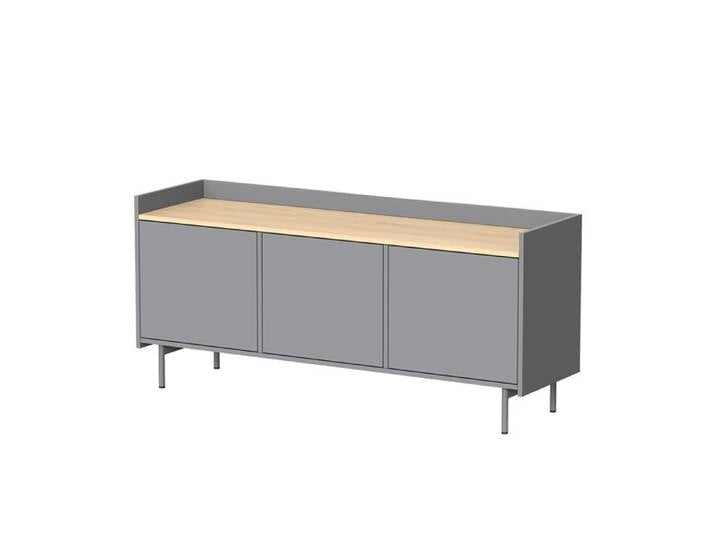 Meuble TV Velina 140x63cm avec 3 portes Gris Vicco 56364