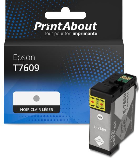 PrintAbout Cartouche compatible Epson T7609 - Noir clair léger Noir clair léger