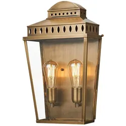Elstead Lighting, Gartenbeleuchtung, Mansion House Aussen-Wandleuchte E27 2-fach Gealtertes Messing IP44 (E27, IP44)
