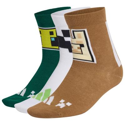 adidas - Kid's Minecraft 3-Pack - Multifunktionssocken 25-27 | EU 25-27 braun