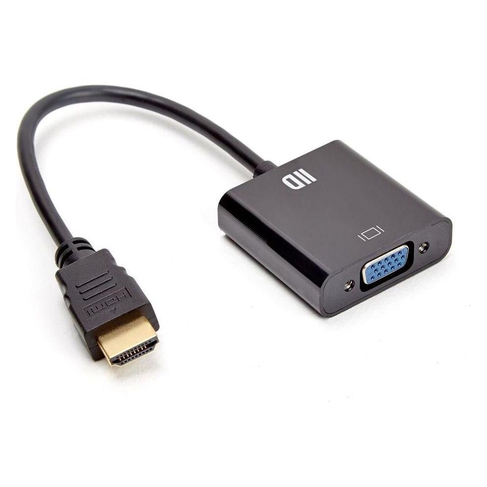 D2 Diffusion Convertisseur compatible VGA femelle (D-sub DE-15) vers HDMI mâle (Type A) 15cm (Noir) (D2ADPVGAFHDMIM)