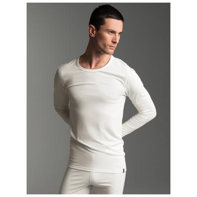 Longsleeve TRIGEMA "TRIGEMA Sportshirt aus Merinowolle", Herren, Gr. S, beige (natur), Stoff, 80% Wolle (Merinowolle), 20% Polyamid, normal, Rundhals, Shirts