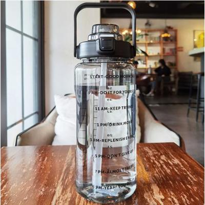 Inspire Essentials HydraTrack 2L Sports Water Bottle Time Marked Straw Bottle For Fitness, Gym & Outdoor Hydration black