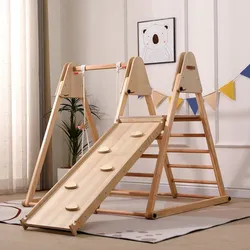 HOME DELUXE Klettergerüst Indoor inkl. Rutsche und Schaukel IDA