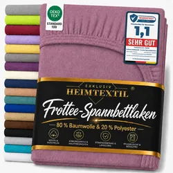 EXKLUSIV HEIMTEXTIL Frottee Spannbettlaken Premium 120 x 200 cm Lila 80% Baumwolle 20% Polyester  Öko - Tex Zertifiziert Bed-Sheet Bettlaken Spannbett