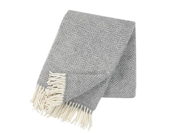 Klippan Yllefabrik Plaid en laine Samba gris