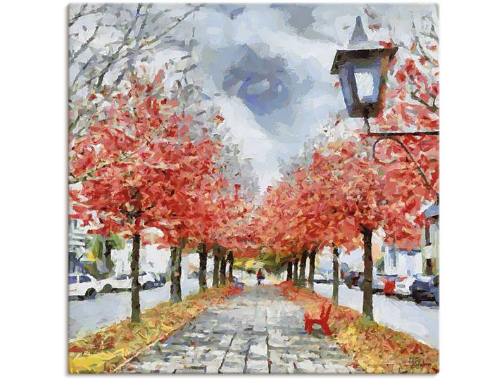 Wandbild ARTLAND Rote Bank , rot (farbe bild(er): rot), B:40cm H:40cm, Bilder, Wandbild, als Leinwandbild, Poster in verschied. Grössen