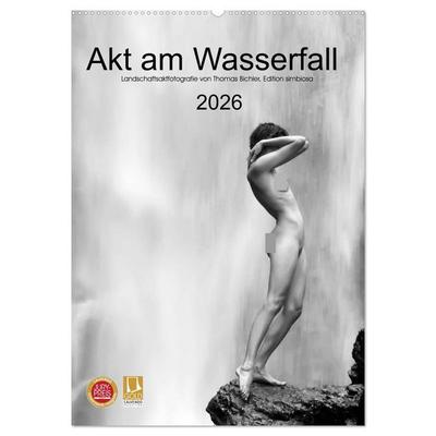 Akt am Wasserfall (Wandkalender 2026 DIN A2 hoch), CALVENDO Monatskalender