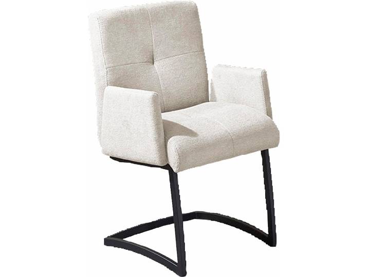 Freischwinger EXXPO - SOFA FASHION Affogato mit komfortablen Armlehnen , silber (silber, silber, silber), B:59cm H:87cm T:69cm, Metall, Stoff, Stühle, Freischwinger, attraktiven Kreuznaht in der Rückenlehne