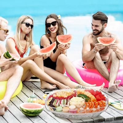 Multicon Wholesale Hub Chilled Veggie Tray With Ice Tray, Fruit Ice Serving Tray, Appetizer Platter, Buffet Server With Lid, Cold Food Storage Chilled Veggie Tray With Ice Tray, Fruit Ice Serving Tray, Appetizer Platter, Buffet Server With Lid, Cold Food 