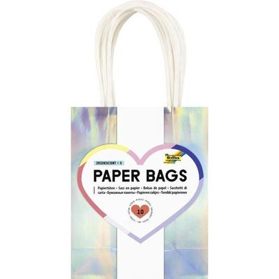 folia Papiertüten irisierend glänzend Größe S 12x15x5,5cm 10 Stück Kraftpapier