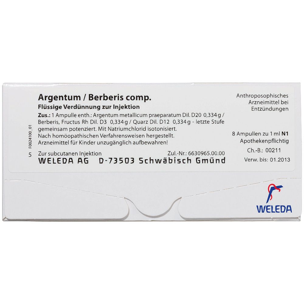 Argentum/Berberis comp.Ampullen 8 St Ampullen