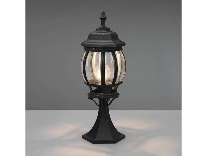 Trio Lighting Sockelleuchte Elvo, schwarz matt, Höhe 49 cm, Aluminium dimmbar, schwarz, Aluminium, Antik