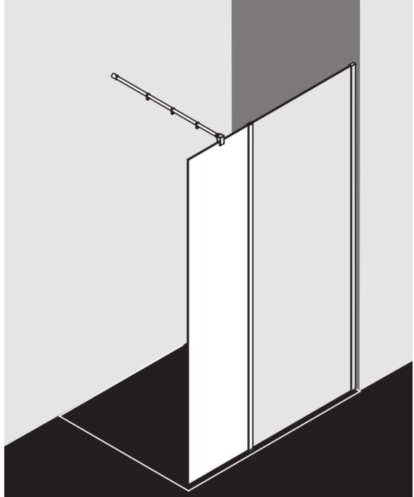 Kermi Xb Glasanlage XBWIH03020VAK 30x200cm, silber hochglanz, ESG klar, ESG klar