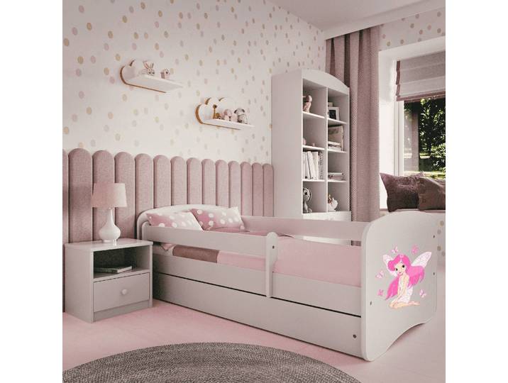 Lit enfant Fee II 70 x 140cm Avec sommier à lattes & matelas Blanc