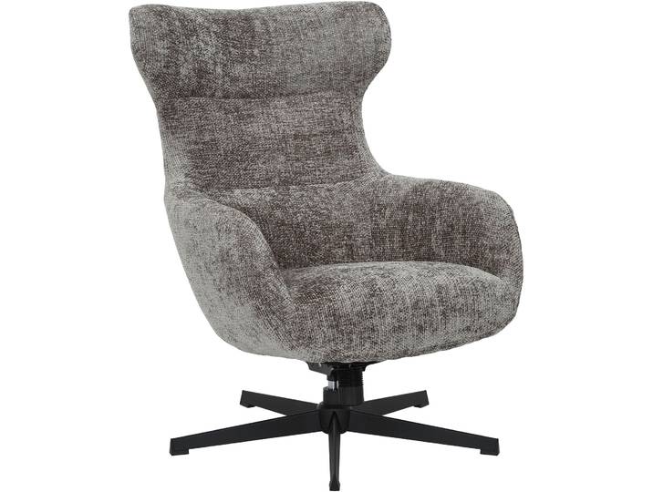 Sessel SALESFEVER Marvello, Chenillestoff, 360 Dreh- und Kippfunktion , dunkelgrau, B:72cm H:99cm T:86cm, Chenillestoff (100% Polyester), Metall, Sessel, Sessel, Komfortsessel mit ergonomischem Sitzkomfort und weichem Stoff