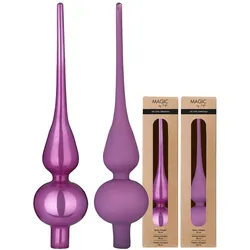 Christbaumspitze Glas 26cm 1 Stück matt / glänzend sort. - Wild Mauve