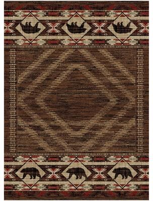 Mayberry Rug American Destination Hartland Brown Rustic Lodge Area Rug