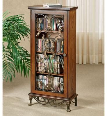 Touch of Class Caydena Scroll DVD Cabinet Regal Walnut , Regal Walnut