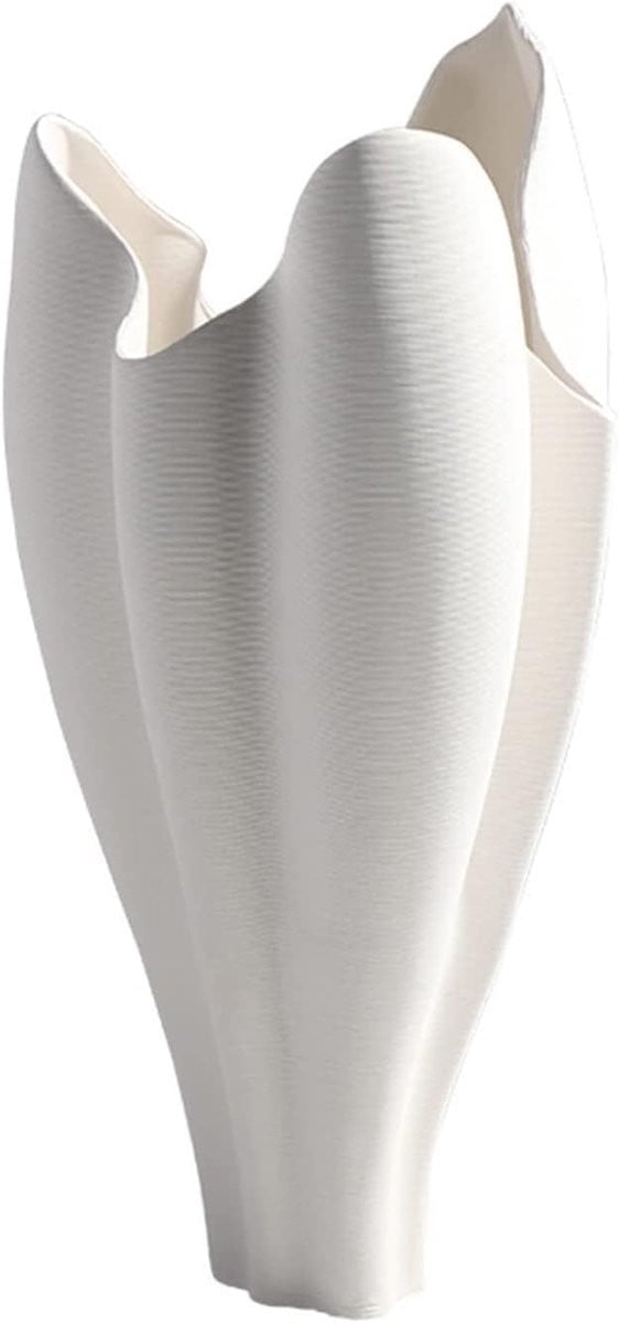 Handgemaakte witte keramische decoratieve vaas, Hoogte: 46 cm
