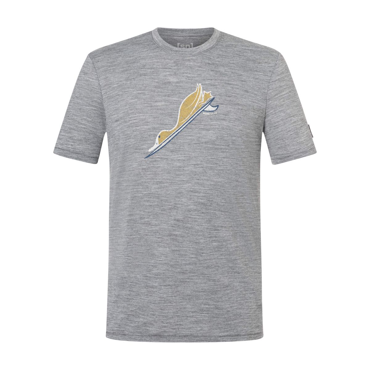 Super.Natural M Duck Dive Tee cashmere grey melange/various (35G) S SNMP0125635GS