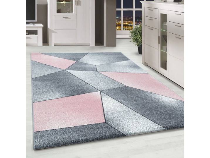 Carpetsale24 Tapis de salon design moderne à poils courts Rose Tapis 240x340 cm design abstrait tapis de décoration