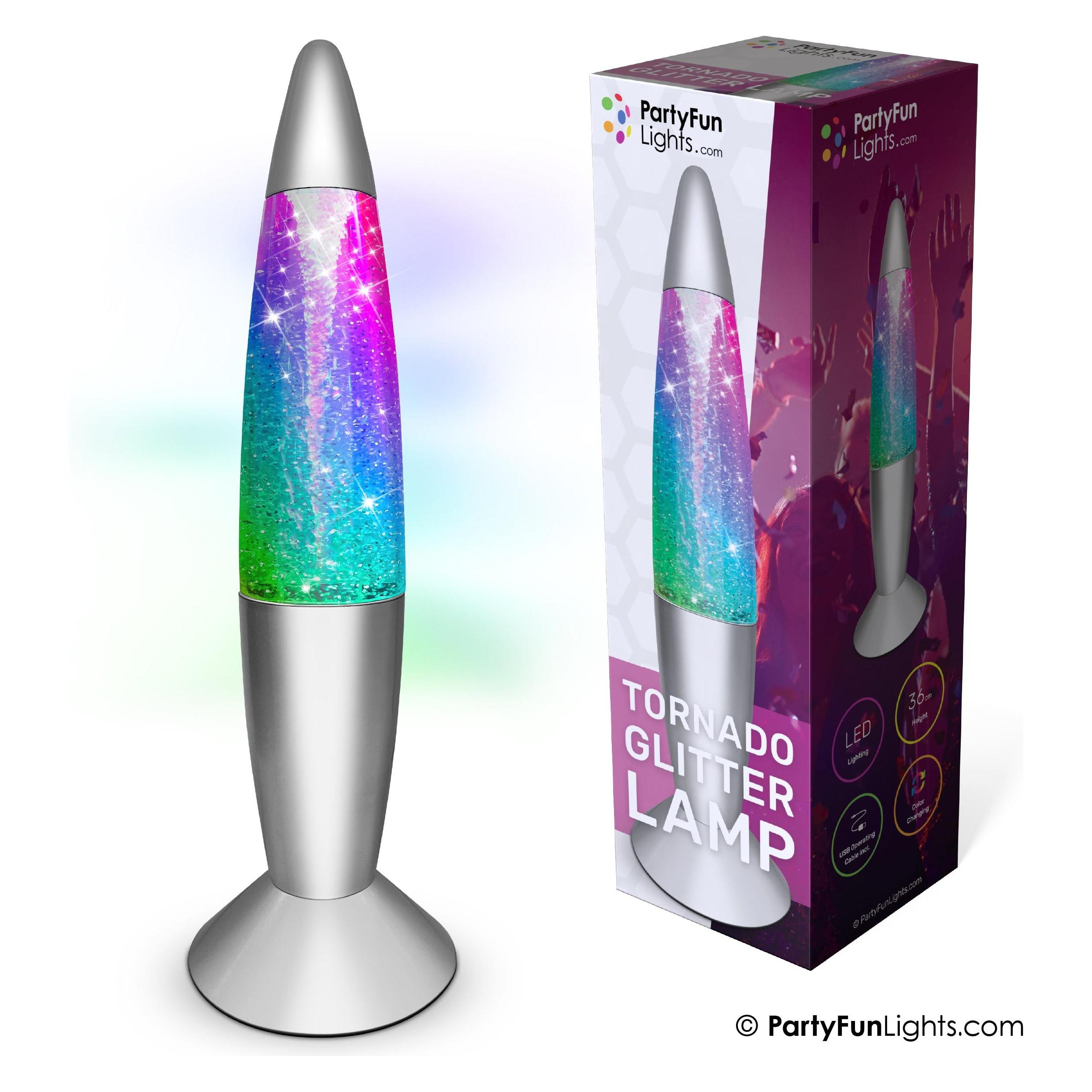PartyFun Lights Party Fun Lights - Tornado glitter lamp - Multicoloured - H: 36cm (605402)