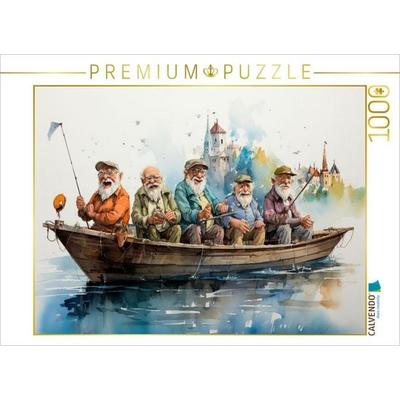 CALVENDO Puzzle Lustige Rentner - Angeltour | 1000 Teile Lege-Größe 64x48cm Foto-Puzzle für glückliche Stunden