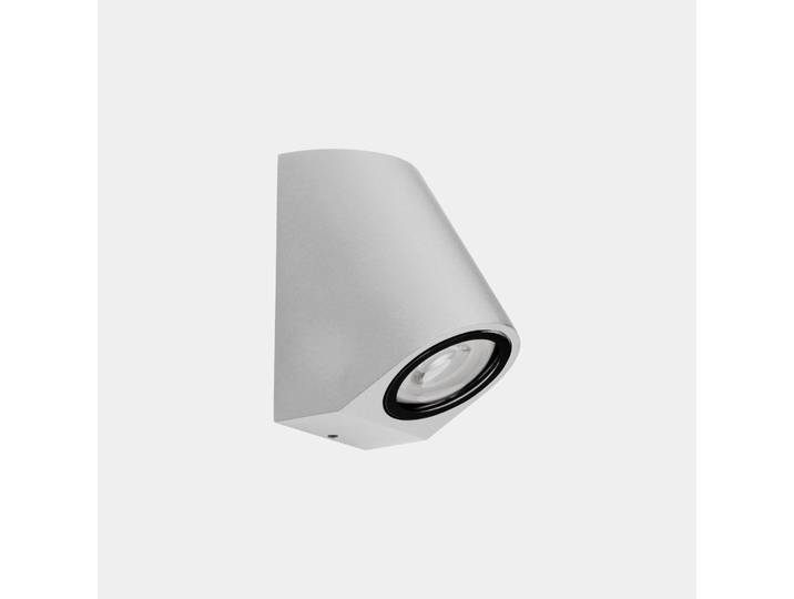 LEDS-C4 Außenwandlampe Eko Inclined, weiß, Breite 7 cm, Alu dimmbar, weiß / opal, Aluminium, Modern