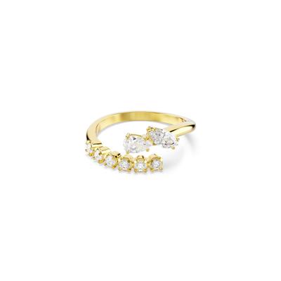 Fingerring SWAROVSKI "Schmuck Geschenk Mesmera Ring" Gr. 55, gold (gelbgoldfarben, kristallweiß), Fingerringe, Damen, 55, Metall, Fingerring, mit Swarovski Kristall, Zirkonia (synth.)