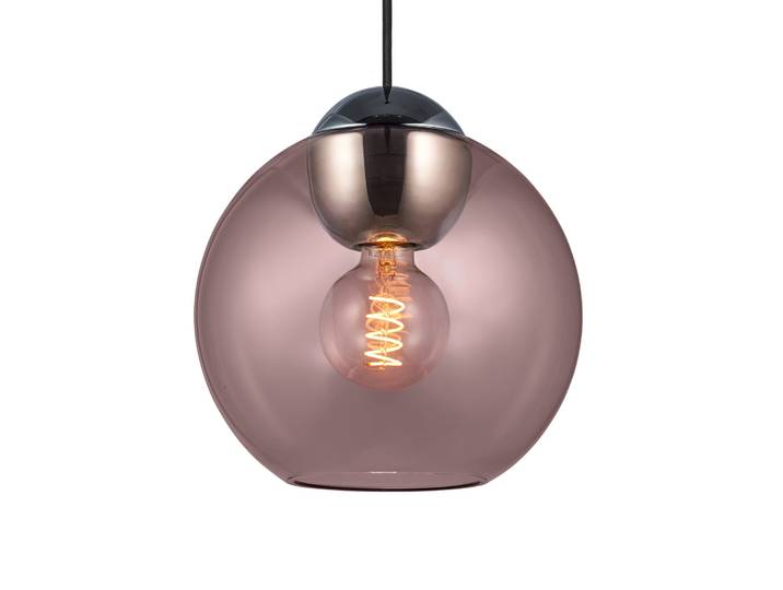 BUBBLES Hängelampe, rosé, Ø 24 cm, Glas, E27 - Halo Design - Wohnzimmer - Einflammig