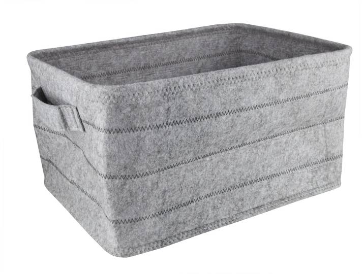 Aufbewahrungskorb KLEINE WOLKE Ticino , grau (auster), B:41cm H:23cm T:30,5cm, Polyester, Aufbewahrungsboxen, Aufbewahrungskorb