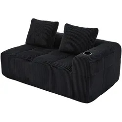 CHAISELONGUE in Cord Übergroßer Relaxsessel mit Seitentaschen